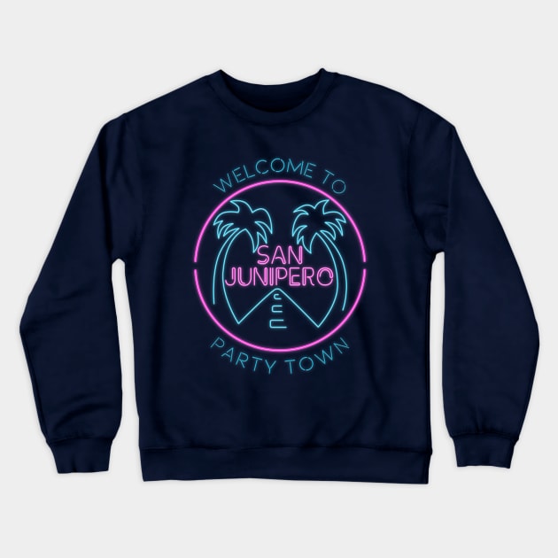 San Junipero Party Town Crewneck Sweatshirt by IceColdTea